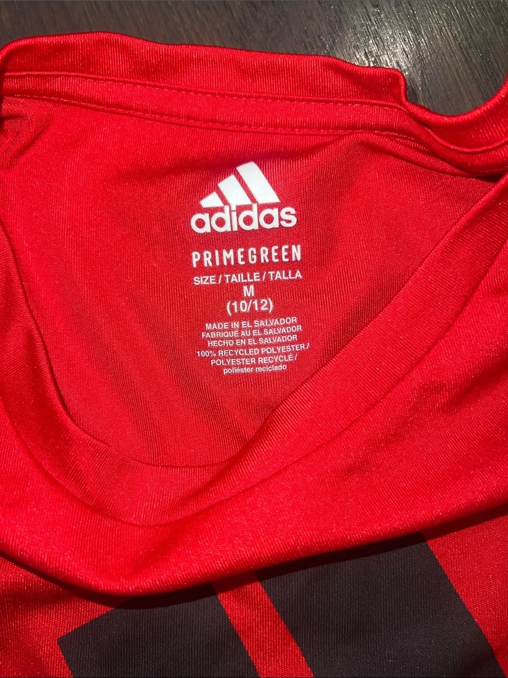 Boys adidas Red and Black Logo Short Sleeve Tee Pair S-M (10/12)